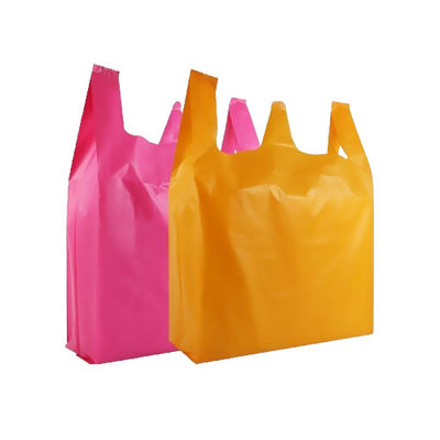calidad  30μm Heavy Duty Plastic Vest Carrier Bags LDPE For Restaurants fábrica