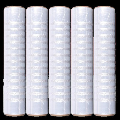 250% de alargamiento Película de estiramiento perforada de LDPE transparente de espesor de 23 micras para el embalaje