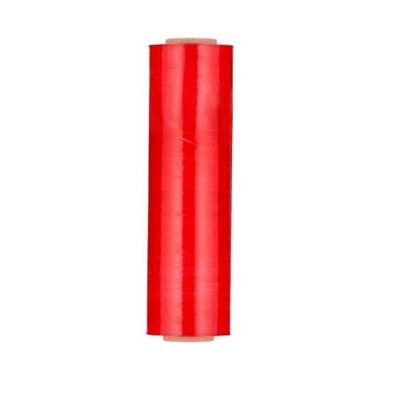 Color rojo Película de estiramiento LDPE de 30 micras Película de estiramiento flexible de envoltura de paletas