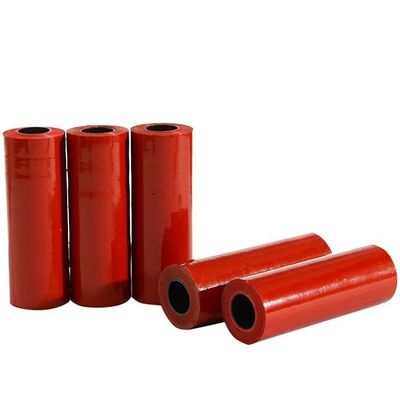 Color rojo Película de estiramiento LDPE de 30 micras Película de estiramiento flexible de envoltura de paletas