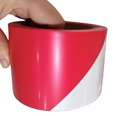 80 - 150 micrones de película protectora de PE LDPE HDPE cinta de advertencia roja y blanca