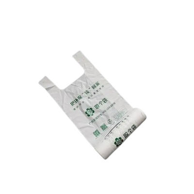 PBAT PLA maíz almidón bolsas de compras biodegradables tamaño personalizado color blanco verde