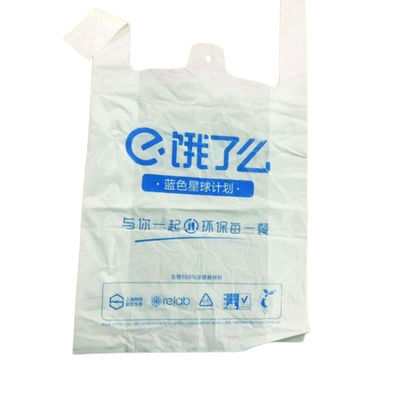 Bolsas de plástico biodegradables reutilizables para comestibles de color blanco verde