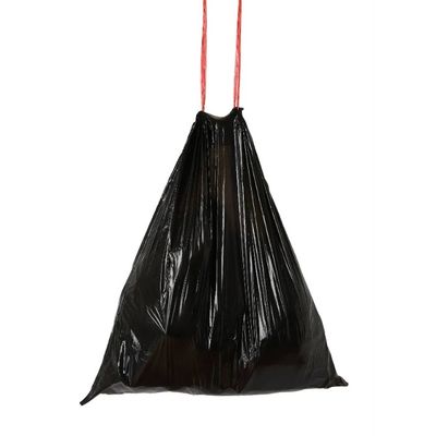 PE con cuerda de tirón para contenedores de basura negros para contenedores de basura pesados