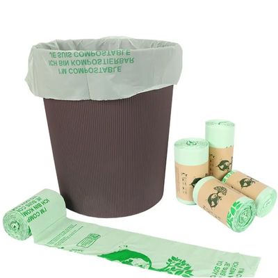 Liner para contenedores de basura de PLA biodegradable en rollo Color verde imprimible