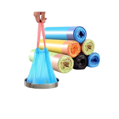 Bolsa de basura con cuerda de tirón de LDPE 0,04 mm de espesor