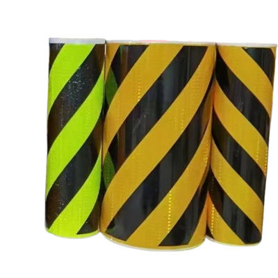 Tela de advertencia de circulación impresa con cinta BOPP en rollo negro y amarillo