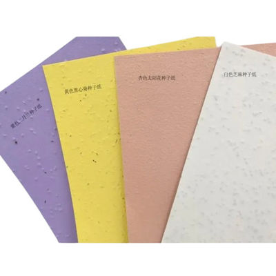 Papel biodegradable de semillas de flores incrustado Papel reciclado de semillas de flores silvestres vegetales